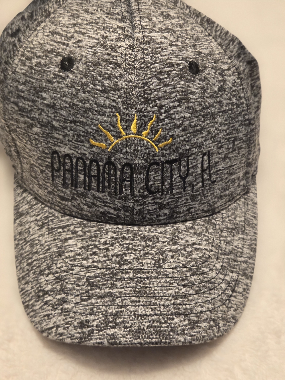 Panama City FL Embroidered Grey Sun Baseball Hat